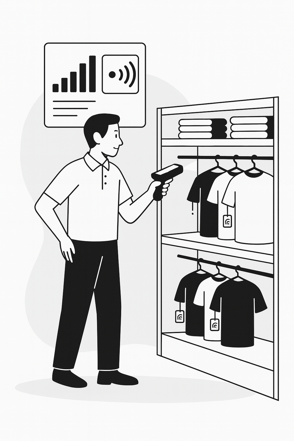 Cnu Scanning In Black And White - RFID Cloud Malaysia